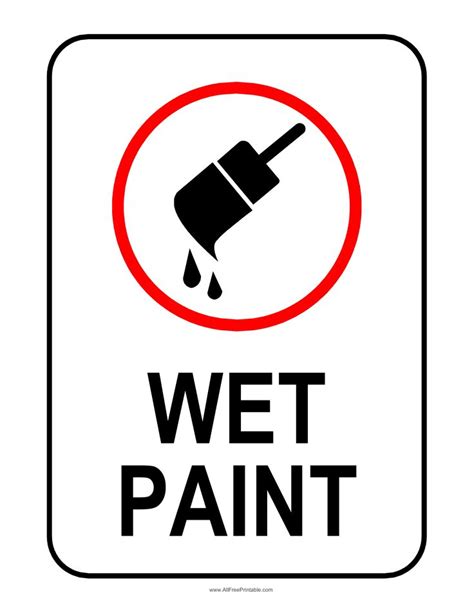 wet paint printable sign printable world holiday