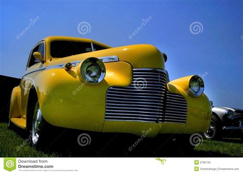 yellow classic car stock photo image  transportation