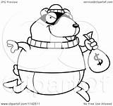 Hamster Cartoon Robbing Bank Clipart Coloring Outlined Vector Thoman Cory Drawing Getdrawings Royalty sketch template