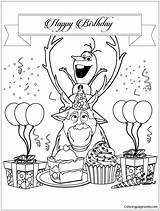 Frozen Happy Olaf Birthday Pages Sven Characters Coloring Printable Color Online sketch template