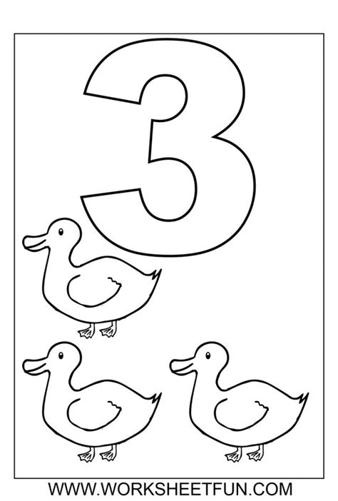 pre   coloring pages color worksheets  preschool numbers