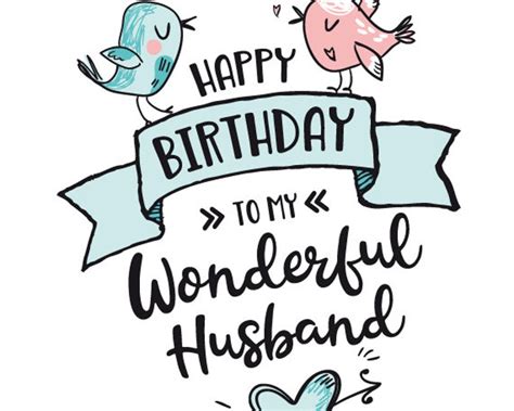 printable birthday card  husband happy birthday   etsy