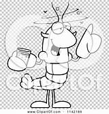Lobster Drunk Mascot Crawdad Character Outlined Coloring Clipart Vector Cartoon Cory Thoman sketch template