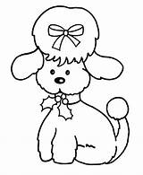 Christmas Coloring Poodle Pages Dog Easy Animals Men Poodles Cute Wise Color Three Skirt Kids Chow Cliparts Print Printable Animal sketch template