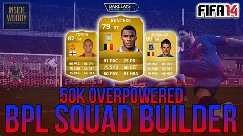 fifa  ultimate team  overpowered bpl squad builder barclays premier league team