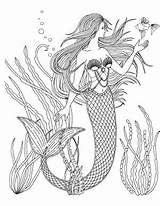 Mermaid Coloring Pages Color Printable Kids Complex Activity Prep sketch template