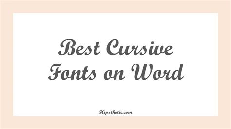 cursive fonts  word hipsthetic