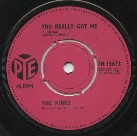 The Kinks You Really Got Me 1964 4 Pronged Push Out