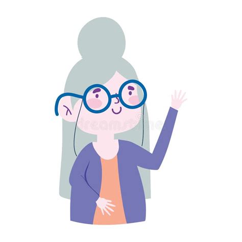 Teacher Character Glasses Portrait Cartoon Isolated Icon Design White
