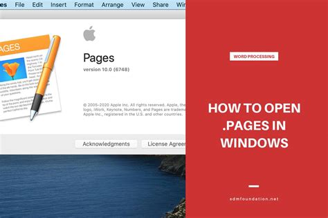 open  pages document  windows sdm foundation