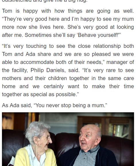 mom 98 moves into care home to look after her 80 year old son because