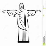 Christ Redeemer Sketch Clipart Cristo Redentore Il Statue Paintingvalley Clipground sketch template