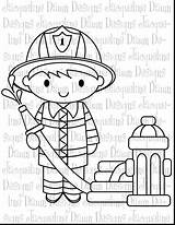 Firefighter Fireman Clip Coloring Clipart Color Pages Fire Unbelievable Digital Firefighters Borders Department Firemen Choose Board Stamps Baby sketch template