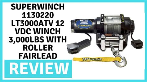 superwinch  ltatv  vdc winch lbs  roller fairlead review youtube
