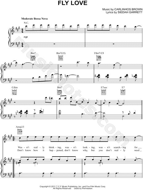 jamie foxx fly love sheet music in a major transposable download