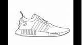 Adidas Nmd Drawing Coloring Yeezy Pages Shoes Template Drawings Sketch Paintingvalley sketch template