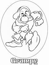 Grumpy Coloring Dwarfs Seven Happy Pages Disney Snow Had Them Two Click sketch template