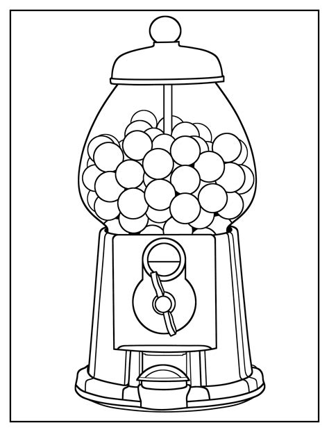 gumball machine coloring page  worksheets   easy coloring