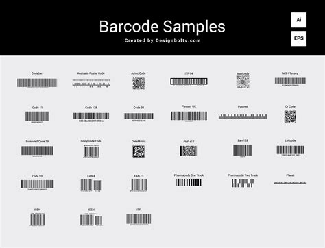 types  barcodes  dummy barcode qr code vector file designbolts