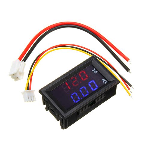 pcs mini digital voltmeter ammeter dc   panel amp volt voltage current meter tester