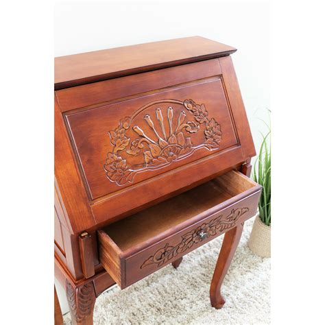 Windsor Hand Carved Wood Secretary Desk Wayfair