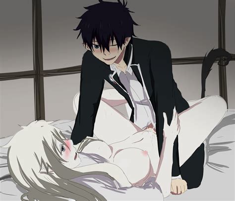 Rule 34 Ao No Exorcist Black Hair Blue Eyes Blush Breasts Clothed Sex