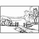 Coloring Pages Country Sunset Scenes Pathway Lake Scene Outdoor Designlooter Getcolorings Path 12kb 300px Color Getdrawings sketch template