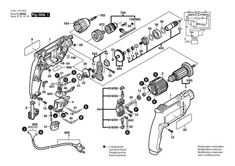 ersatzteile und zeichnung von bosch bohrmaschine gbm 10