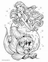 Coloring Mermaid Pages Mermaids Adult Adults Color Fantasy Sheets Dolphin Printable Siren Etsy Friends Sea Mythical Mystical Pregnant Book Girl sketch template