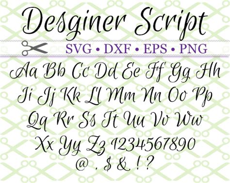 designer script svg font cricut silhouette files svg dxf eps png