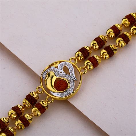 buy quality mens gold rudraksha bracelet mrb  ahmedabad