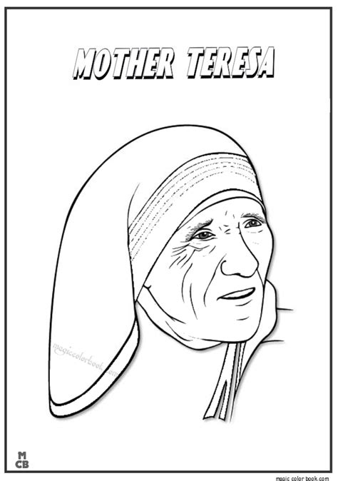 mother teresa coloring page coloring pages mother teresa people
