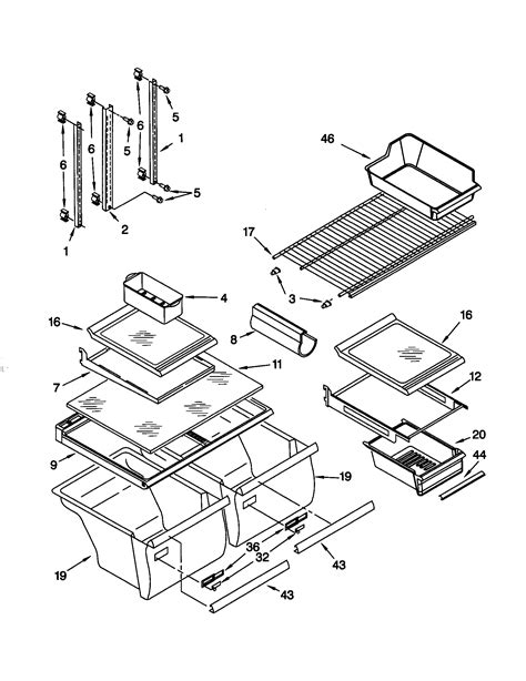 shelf diagram parts list  model  kenmore parts refrigerator parts searspartsdirect