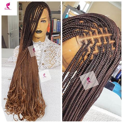 Knotless Braids Curly Ends Ombre 33 27 Braided Wigs Store Uk