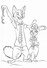 Zootopia Coloring Pages Nick Judy Hopps Wilde Printable Kids Colouring Printables Characters Cartoon Google Disney Color Søgning Print Drawing Visit sketch template