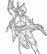 Boba Fett Coloring Pages Wars Star Printable Getcolorings Coloriage Color sketch template