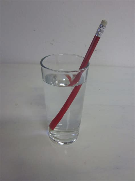 File Pencil In Glass Of Water Showing Refraction  Wikimedia Commons