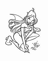 Coloring Winx Pages Flora Girls Tecna Pixie sketch template