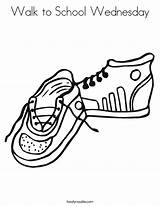 Coloring Walk Wednesday School Shoes Kids Noodle Built California Usa Worksheet Tennis sketch template