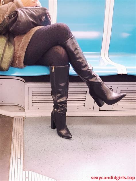 Sexycandidgirls Top Candid Milf In Black Pantyhose And Knee High