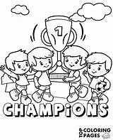Coloring Trophy Football Cup Winners Topcoloringpages Match Champions Kids Printable sketch template