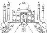 Coloring India Mahal Taj Muslim Jewel Temple Pages Color Sketch sketch template
