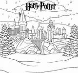 Potter Harry Hogwarts Coloring Castle Colouring Winter Pages Drawings Gryffindor Christmas Set Coloringpagesfortoddlers Magical Printables Template Choose Board sketch template