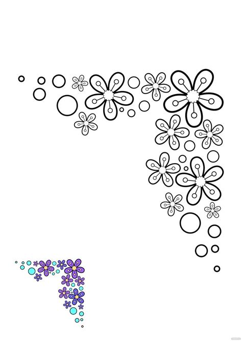 floral border coloring page  jpg  templatenet