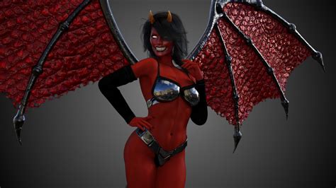 female demon succubus 3d model animated cgtrader