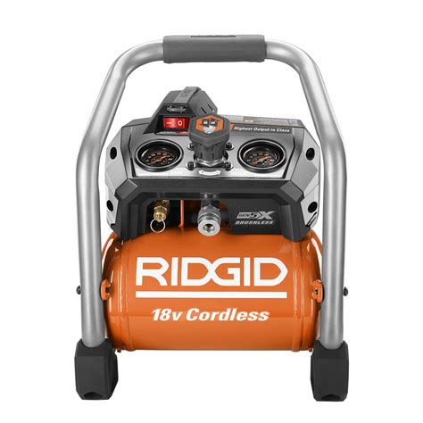 ridgid genx brushless   gallon air compressor   tool pig