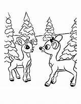 Reindeer Coloring Pages Printable Cartoon Kids sketch template