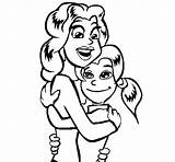 Daughter Mother Coloring Embraced Pages Drawing Colorear Coloringcrew Clipartmag Clipart sketch template