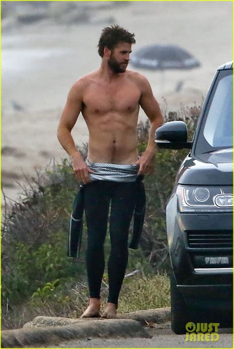Liam Hemsworth Looks So Hot While Shirtless After Surfing