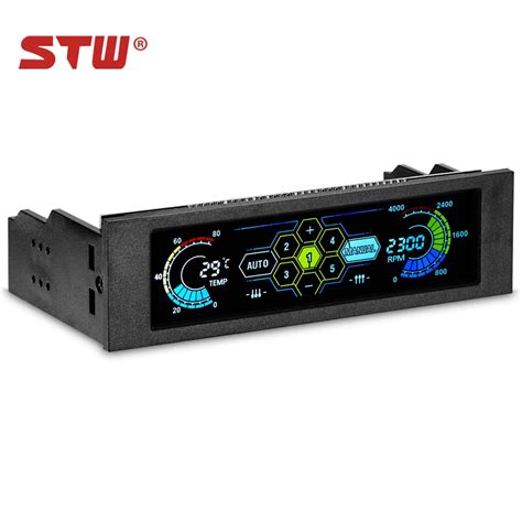 stw   drive bay pc case fan computer cpu cooling lcd front panel temperature controller